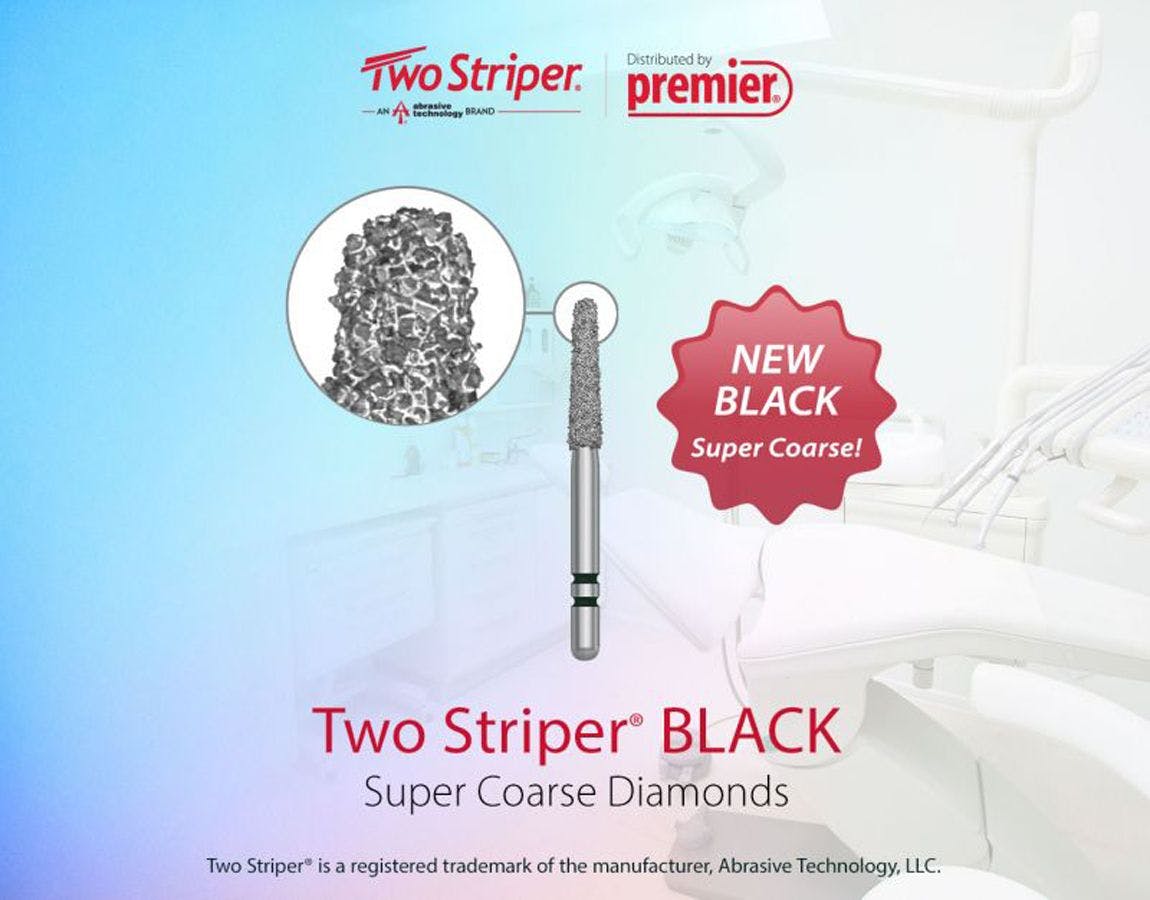 Premier Dental Introduces Two Striper BLACK Diamond Burs. Image: © Premier Dental